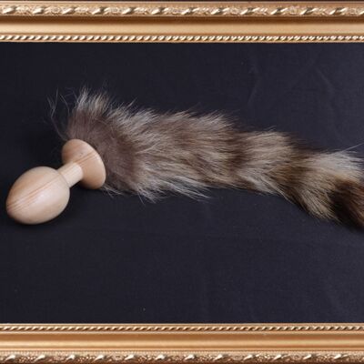 OACHKATZLSCHWOAF || mapache mapache || Tapón anal de cola peluda || hecho a mano por Holz-Knecht.at - pino piñonero