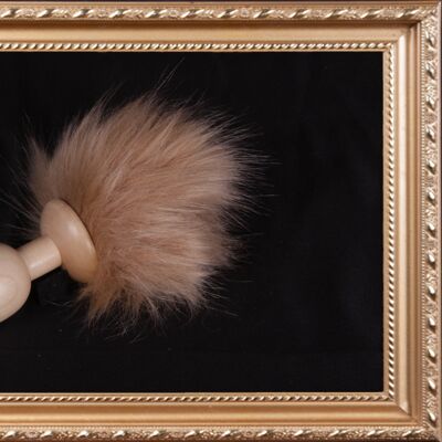 OACHKATZLSCHWOAF || Bunny Bunny || Furry Tail Butt Plug || handmade by Holz-Knecht.at - maple - beige
