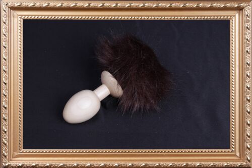 OACHKATZLSCHWOAF || Hase Bunny || Furry Tail Anal Plug || handmade by Holz-Knecht.at - Ahorn - Braun