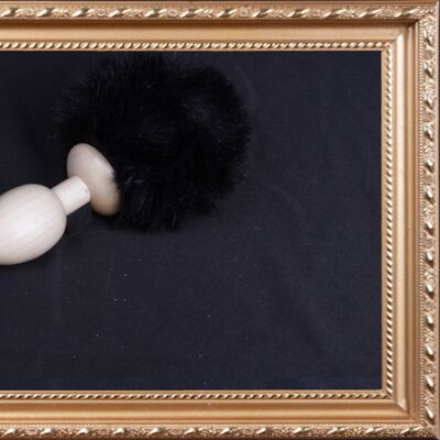 OACHKATZLSCHWOAF || Bunny Bunny || Furry Tail Butt Plug || handmade by Holz-Knecht.at - maple - black