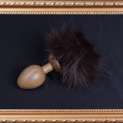 OACHKATZLSCHWOAF || Conejito Conejito || Tapón anal de cola peluda || hecho a mano por Holz-Knecht.at - roble - marrón