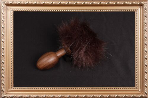 OACHKATZLSCHWOAF || Hase Bunny || Furry Tail Anal Plug || handmade by Holz-Knecht.at - Nuss - Braun