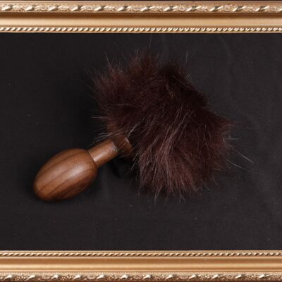 OACHKATZLSCHWOAF || Conejito Conejito || Tapón anal de cola peluda || hecho a mano por Holz-Knecht.at - nuez - marrón