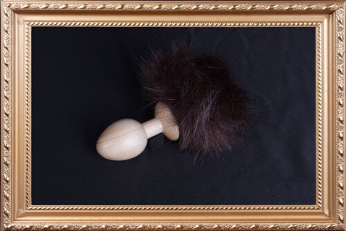 OACHKATZLSCHWOAF || Hase Bunny || Furry Tail Anal Plug || handmade by Holz-Knecht.at - Zirbe - Braun