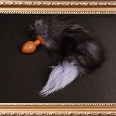 OACHKATZLSCHWOAF || fox fox || Furry Tail Butt Plug || handmade by Holz-Knecht.at - pear