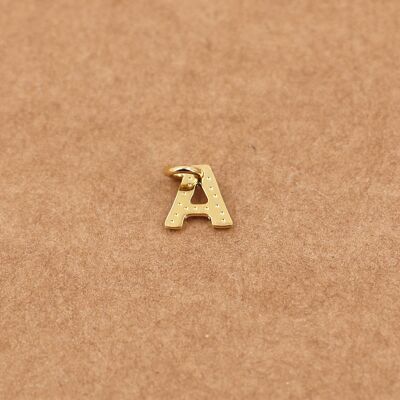 letter charm - A gold