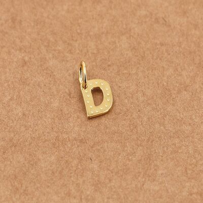 letter charm - D gold