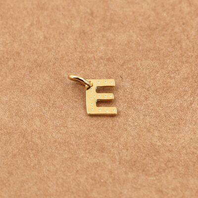 letter charm - E gold