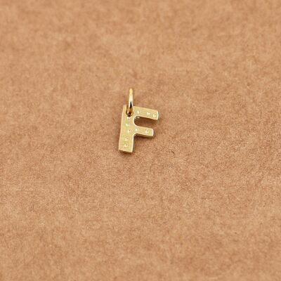 letter charm - F gold