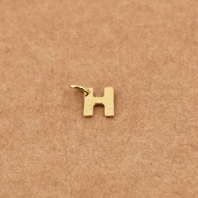 letter charm - H gold
