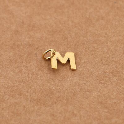 letter charm - M gold