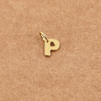 letter charm - P gold