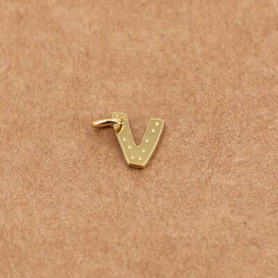 charm con lettera - V oro