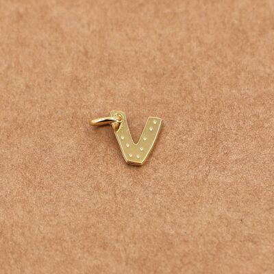 letter charm - V gold
