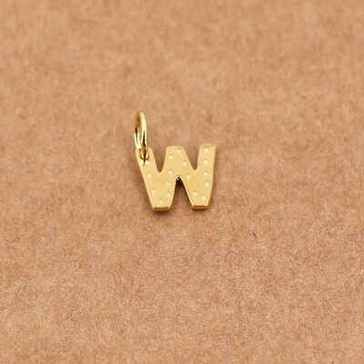 letter charm - W gold