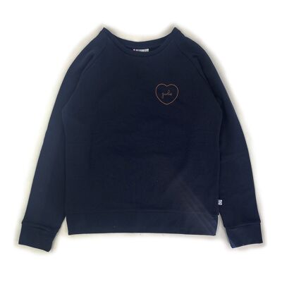 navy blue ADULT sweatshirt with personalized embroidery