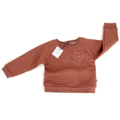 sweat-shirt dusty rose broderie personnalisée