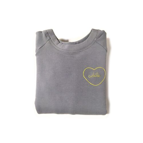 sweat gris broderie personnalisée