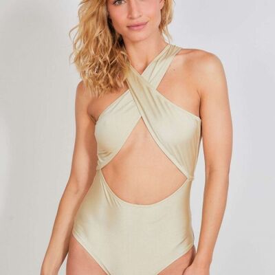 Golden one-piece swimsuit - CHLOE