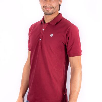 Polo en piqué bordeaux