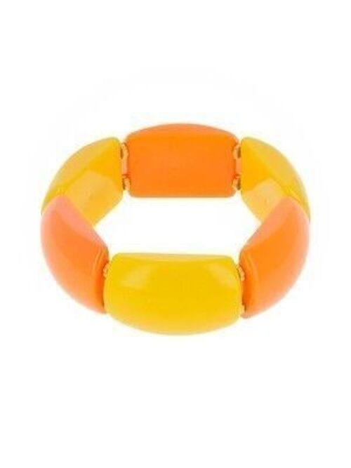 Bracelet élastique en résine - Jaune et orange