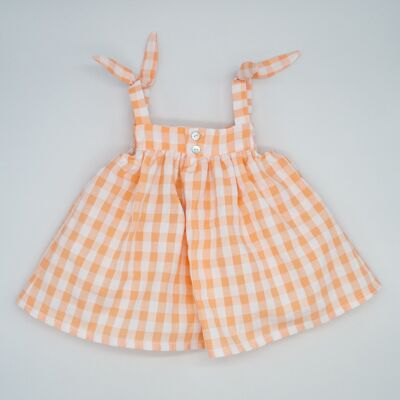 VESTIDO MINI TIRANTES VICHY ALBARICOQUE3 Años