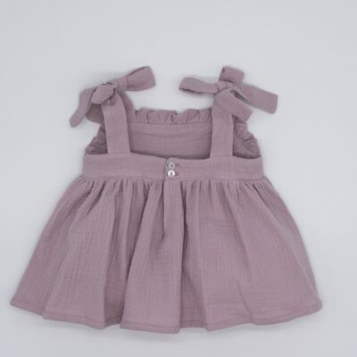 VESTIDO MINI TIRANTES GASA MALVA12 Meses