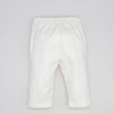 PANTALÓN LINO ELÁSTICO BLANCO9 Meses