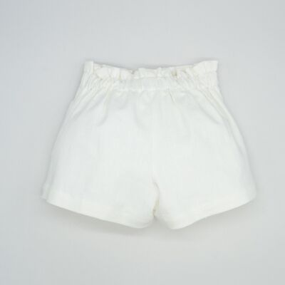 SHORT LINO ELÁSTICO BLANCO LAZO AZUL6 Años