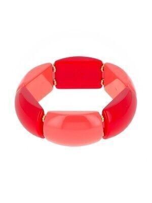Elastic resin bracelet - Pink and red