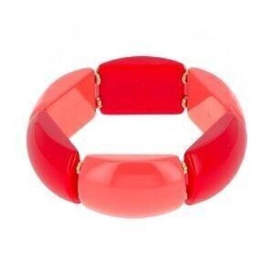 Elastic resin bracelet - Pink and red