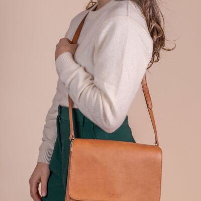 Vegan Bag - Apple Leather - Audrey - Cognac