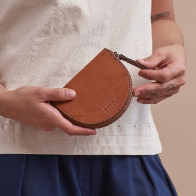 Wallet - Laura Coin Purse - Cognac Classic Leather