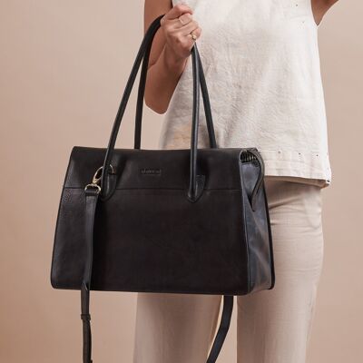Leather Bag - Kate - Black Stromboli Leather