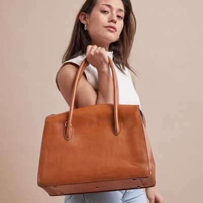 Leather Bag - Kate - Cognac Stromboli Leather