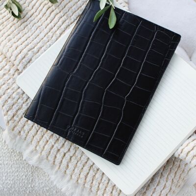 Notebook Cover - Black Classic Croco