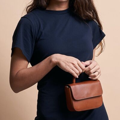 Leather Handbag - Nano - Cognac Classic Leather