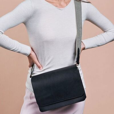 Bag Crossbody - Audrey - Black Checkered Classic Leather