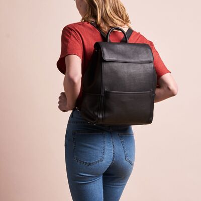 Leather Backpack - Jean - Black Soft Grain Leather