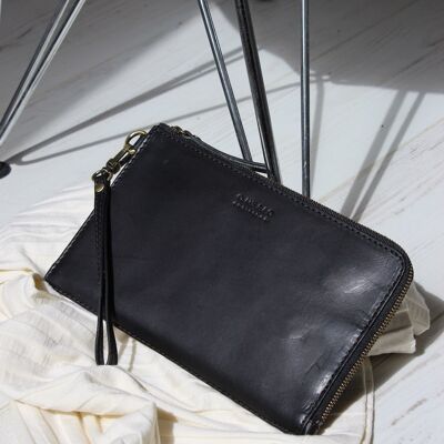 Wallet - Travel Pouch - Black Classic Leather