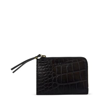 Wallet - Coin Purse - Black Classic Croco