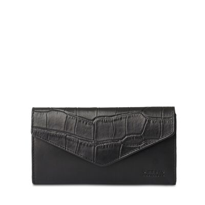 Wallet - Envelope Pixie - Black Classic Croco