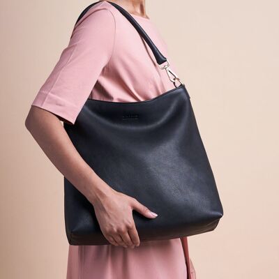 Leather Bag - Janet - Black Soft Grain Leather