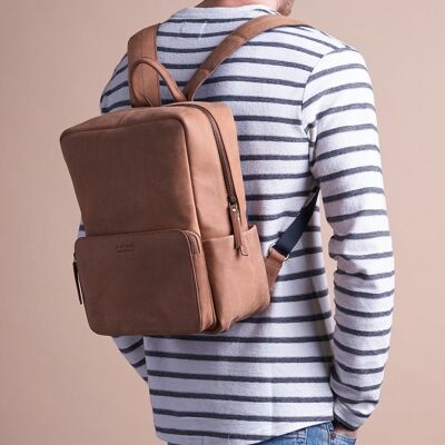 Leather Backpack - John Midi - Camel Hunter Leather