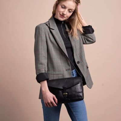 Leather Bag - Ally Bag Maxi - Black Classic Leather