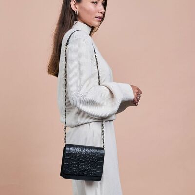 Bag Crossbody - Audrey Mini - Black Classic Croco