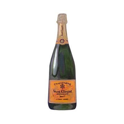 VEUVE CLICQUOT Yellow Label Brut Champagne in Acrylic, Fine Art Print , A5