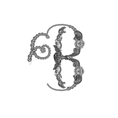 Alphabet Typography Letter B Fine Art Print , A3