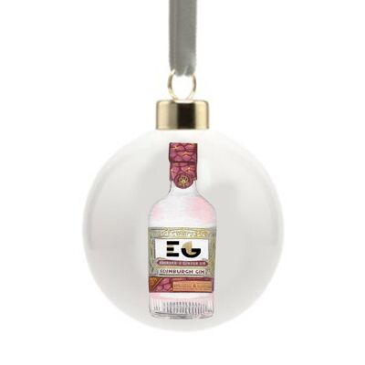 Edinburgh Gin Rhubarb and Ginger Bone China Bauble ,