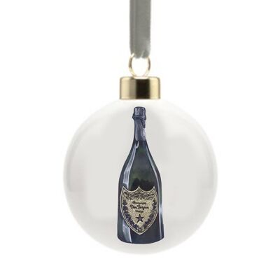 Dom Perignon Champagne Bone China Bauble ,